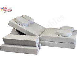 Kiddy Speelbank kind Grijs | Kinderbank modulair peuter | Kinderstoel | Kinderfauteuil | Play Couch | Kinderzetel | Bankje | Montessori speelgoed, Kindersofa | Slaapbank