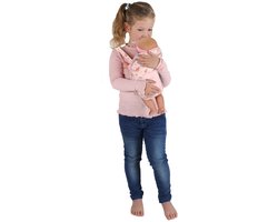 KiddyGo poppendraagzak roze bloem - poppenaccessoire verstelbaar.