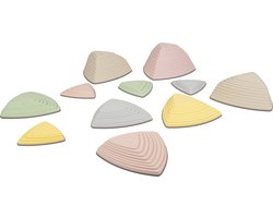 KiddyMoon Balancing Stones Voor Kinderen 11 Stuks River Stones Babies Hilltops Om Balans te Bevorderen Motorische Vaardigheden En Coördinatie Stepping Stones Voor Peuters Bevordert Antislip