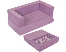 KiddyMoon Kinderbank En 100 Ballen/7Cm Voor Kinderen Zachte Schuimstof Sofa Licht Modulaire Sofa Veelzijdig Afneembare Hoes Perfect Om Te Spelen Leren En Ontspannen, Paars