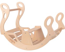 KiddyMoon Montessori wip voor kinderen Klimboog - Multifunctionele - Babygym Hout - Klimrek voor baby's - Wipwap - Speelgoed kinderkamer - Klimrek binnen - Montessorispeelgoed - Speeltoestel - Kinderspeelgoed - Natuurlijk