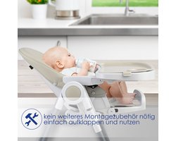 KIDIZ® 3in1 kinderstoel incl. speelbar, Eetstoel, Babystoel, combinatie kinderstoel, 7 in hoogte verstelbare rugleuning, meegroei van 0 maanden tot 6 jaar - Beige