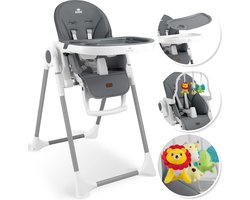KIDIZ® 3in1 kinderstoel incl. speelbar, Eetstoel, Babystoel, combinatie kinderstoel, 7 in hoogte verstelbare rugleuning, meegroei van 0 maanden tot 6 jaar - Donkergrijs