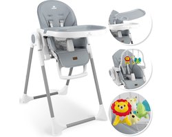KIDIZ® 3in1 kinderstoel incl. speelbar, Eetstoel, Babystoel, combinatie kinderstoel, 7 in hoogte verstelbare rugleuning, meegroei van 0 maanden tot 6 jaar - Lichtgrijs