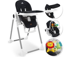 KIDIZ® 3in1 kinderstoel incl. speelbar, Eetstoel, Babystoel, combinatie kinderstoel, 7 in hoogte verstelbare rugleuning, meegroei van 0 maanden tot 6 jaar - Zwart