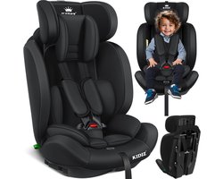 KIDIZ® Autostoeltje ? Groep 1+2+3 ? 9-36 kg 5-punts veiligheidsgordel, Autostoeltje, Kinderzitje, Verstelbare Hoofdsteun | Stoelverhoger 1-12 jaar, Stabiel en Veilig - Zwart