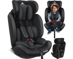 KIDIZ® kinderautostoeltje | kuip autostoeltje | 9 kg - 36 kg 1-12 jaar | groep 1/2 / 3 | universeel | goedgekeurd volgens ECE R44/04 | 6 verschillende kleuren | - Zwart