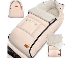 KIDIZ® Voetenzak voor Autostoeltje en Buggy met Ritssluiting - Baby Slaapzak Deken voor Maxi-Cosi & Wandelwagen / Kinderwagen - Beige