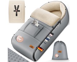 KIDIZ® Voetenzak voor Autostoeltje en Buggy met Ritssluiting - Baby Slaapzak Deken voor Maxi-Cosi & Wandelwagen / Kinderwagen - Grijs