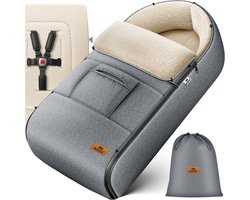 KIDIZ® Voetenzak voor Autostoeltje en Buggy met Ritssluiting - Baby Slaapzak Deken voor Maxi-Cosi & Wandelwagen / Kinderwagen - Jeans-Grijs
