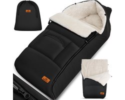 KIDIZ® Voetenzak voor Autostoeltje en Buggy met Ritssluiting - Baby Slaapzak Deken voor Maxi-Cosi & Wandelwagen / Kinderwagen - Zwart