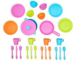 KidKraft 27-delig fel gekleurde Keukenset - past perfect bij elke KidKraft Kinderkeuken