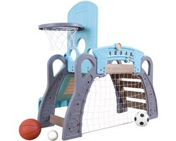 KidKraft 5-in-1 Klimrek peuter - Glijbaan, voetbaldoel, basketbalring