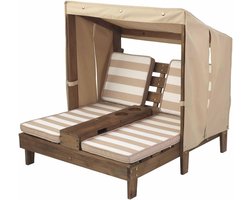 KidKraft Dubbele Chaise Lounge - Espresso/Oranje/Wit