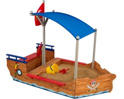 KidKraft Houten Piratenzandboot met zonnescherm