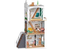 KidKraft Rowan Houten Terras Poppenhuis met 13 Accessoires