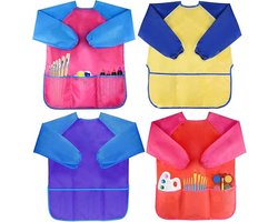 Kids Art Smocks Toddler Smock Waterproof Artist Painting Aprons Long Sleeve met 3 zakken voor kinderen van 3-7 jaar (verf en penselen niet inbegrepen)