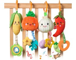 KIDS Babyspeelgoed Rammelaar 0-12 Maanden, Clip op Kinderwagen,Sensorisch Speelgoed voor Baby's, Jongens en Meisjes