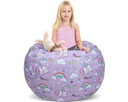 Kids Bean Bag Stoel-Cover Eenhoorn Grote Meisjes Indoor Outdoor - Opslag voor Gevulde Dieren