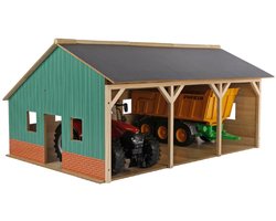 Kids Globe Landbouwloods Hout Voor 3 Tractoren, 1:16