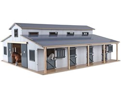 Kids Globe Paardenstal met 7 Boxen en Weiland 1:24