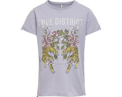 Kids ONLY KONLUCY LIFE S/S FIT TIGER TOP BOX CSJRS Meisjes T-shirt - Maat 122/128