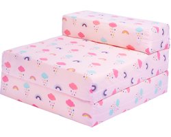 Kids Opvouwbare Matras - Logeermatras Opvouwbaar - Zetelbed - Kinderen Vouwmatras - Kinder Opvouwbaar Matras 1 Persoons - Logeerbed voor Kinder