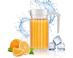 Kids With White Lid - 500ml Can - Plastic Jug - Milk Jug Glass - Acrylic Transparent Juice Bottle - Striped Water - Ice-Cold Juice Jug - Bar - Home - Transparant