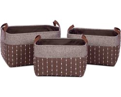 Kidsdepot Enno - Opbergmand - 3 stuks - Bruin