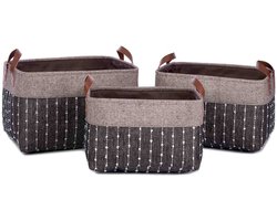 Kidsdepot Enno - Opbergmand - 3 stuks - Zwart