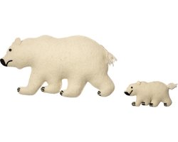 KidsDepot ijsbeer Ivy - Muurdecoratie Kids - vilt - 40 centimeter x 3 centimeter x 21 centimeter