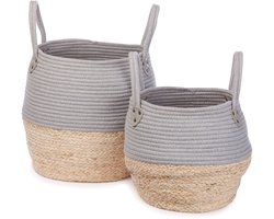 KidsDepot Kori Set Opbergmanden Grijs / Naturel