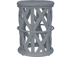 Kidsdepot krukje Clu-Clu rotan webbing Grey grijs krukje