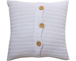 KidsDepot Kussen Manta-Cable White 45 x 45 cm