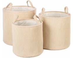 KidsDepot Opbergmanden Ebby - Off White (set van 3)