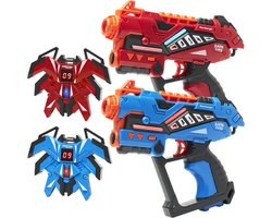 KidsTag P2 Oplaadbare Lasergame set voor Kinderen - 2 oplaadbare laserguns + 2 display vesten - Lasergame pistolen oplaadbaar - Laser Tag Speelgoed Pistool
