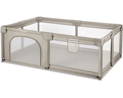 Kidwell-FANKO-babybox-kinderbox-120x180 cm-voor binnen en buiten-beige-ademend gaas-EN71-gecertificeerd-6 tot 36 maanden