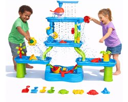KidzKraze® Watertafel XL- Zandtafel Kind – Activiteiten Tafel – Incl. Schepjes, Gietertjes & Zandvormpjes – Buitenspeelgoed - Waterspeeltafel - Waterbaan - Sensorisch Speelgoed