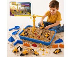 KidzKraze® Zand Bouwwereld - Zand - Speelzand - Magic Sand - Magisch Zand - Sensorisch Speelgoed - Gecertificeerd - Incl. Accessoires