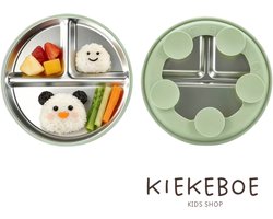 Kiekeboe® RVS Baby Bord met Zuignap – Siliconen – Kinder Bordje – BPA-vrij – Hygiënisch Bord voor Baby & Peuter & Kind