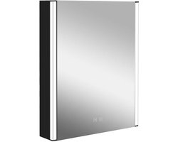 kielle Arkas I - Spiegelkast met LED verlichting, verwarming en USB poort, 55x70x13 cm, mat zwart 50111614