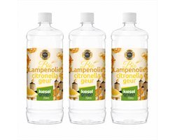 Kieselgreen Lampenolie 3 x 1 liter met citronella voor tuinlampen en fakkels voor aangename zomeravonden buiten