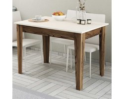 Kiev Keukentafel | 100% MELAMINE | Walnoot, Crème - Asir Group - Keukentafel - Bruin; Beige - Melamine; Spaanplaat