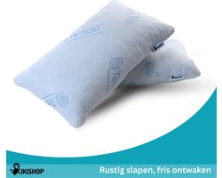 Kikishop Afstelbaar Slaapkussen - Hoofdkussen met Rits en Schuimvlokken - Zelf Instelbare Hoogte - Tencel Tijk - Vermindert Nekklachten - Geschikt voor Alle Slaapposities
