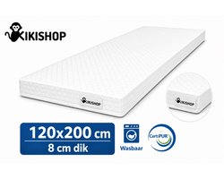 Kikishop Topdekmatras 120x200 – 8 cm HR Koudschuim – Afritsbaar & Wasbaar – CertiPUR® Gecertificeerd – Medium Hardheid – Comfort Matrastopper