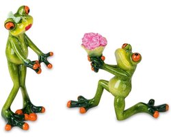 kikker sculptuur het aanzoek