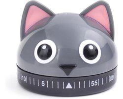 Kikkerland Kookwekker - In een vorm van een kat - 60 minuten timer - Keuken accessoires