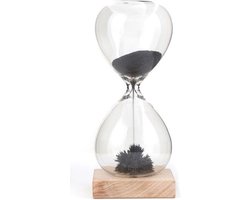 Kikkerland Magnetische Zandloper - Woonaccessoires - Houten standaard - 1 minuut - Trendy - Vaderdag cadeau