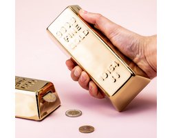Kikkerland Spaarpot - Goudstaaf - Woonaccessoires - Sparen - Cadeautip