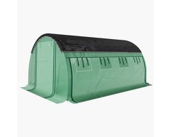 Killogood 4 x 3 x 2 m polytunnelkas met zonwerend net, oprolbare zijwanden, plastic afdekking, stalen frame, groen